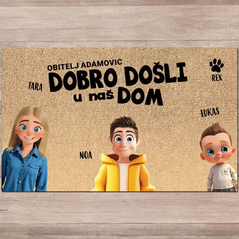 Personalizirani otirač - Obitelj iz crtića