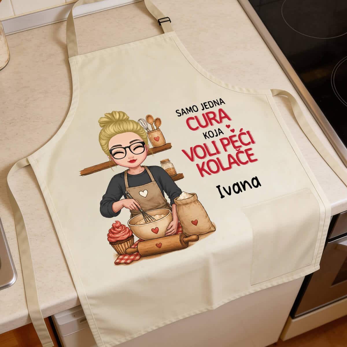 Personalizirana pregača – Samo jedna cura, koja voli peći kolače