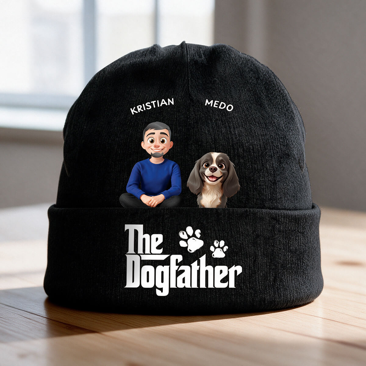 Personalised beanie – The dogfather