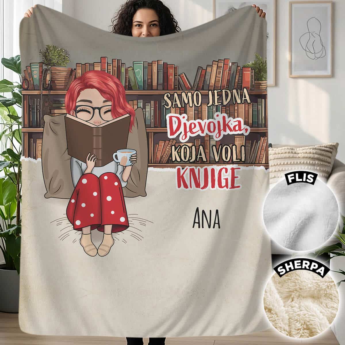 Personalizirana deka za ljubitelje knjiga